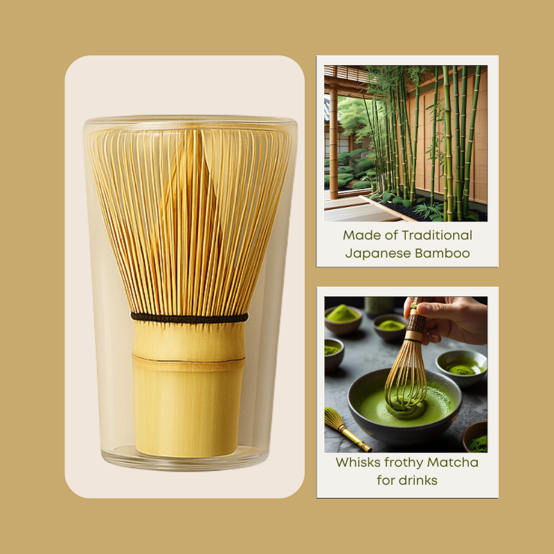 SUMMER SALE - 4-Piece Matcha Whisk Set – Bowl, Scoop, & Holder + Free Whisk