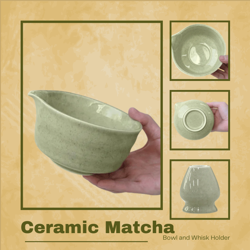 SUMMER SALE - 4-Piece Matcha Whisk Set – Bowl, Scoop, & Holder + Free Whisk